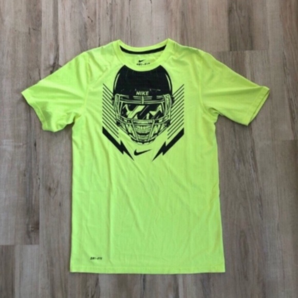 Nike Men's Bright Yellow Graphic Football Skull Tee - Picture 6 of 8